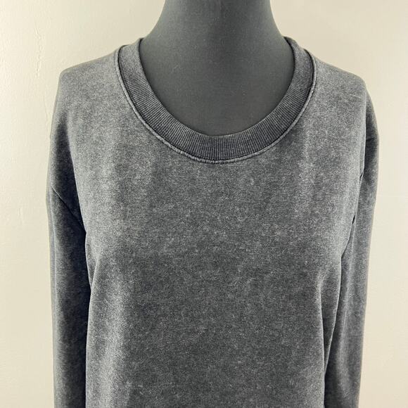 Daily Ritual Black Gray Distressed Sweatshirt Round Neck Long Sleeve Pullover M? - Picture 2 of 7